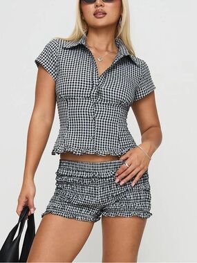 Princess Polly Black & White Gingham  Set